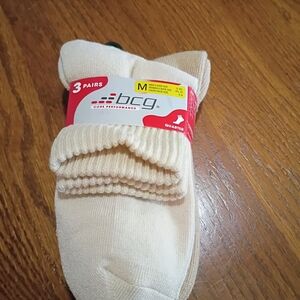 BCG Men's Casual Cream Socks - 3 Pack